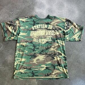 Vintage Rothco Chicora VFD Camouflage Size XXL Made In Usa Ringer Tee Shirt